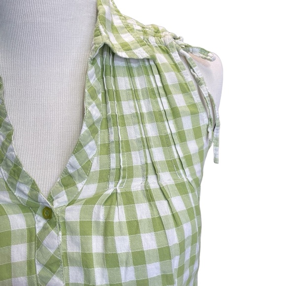 Vintage DCC Missy gingham checked short sleeve blouse 100%‎ cotton size small - Picture 2 of 8